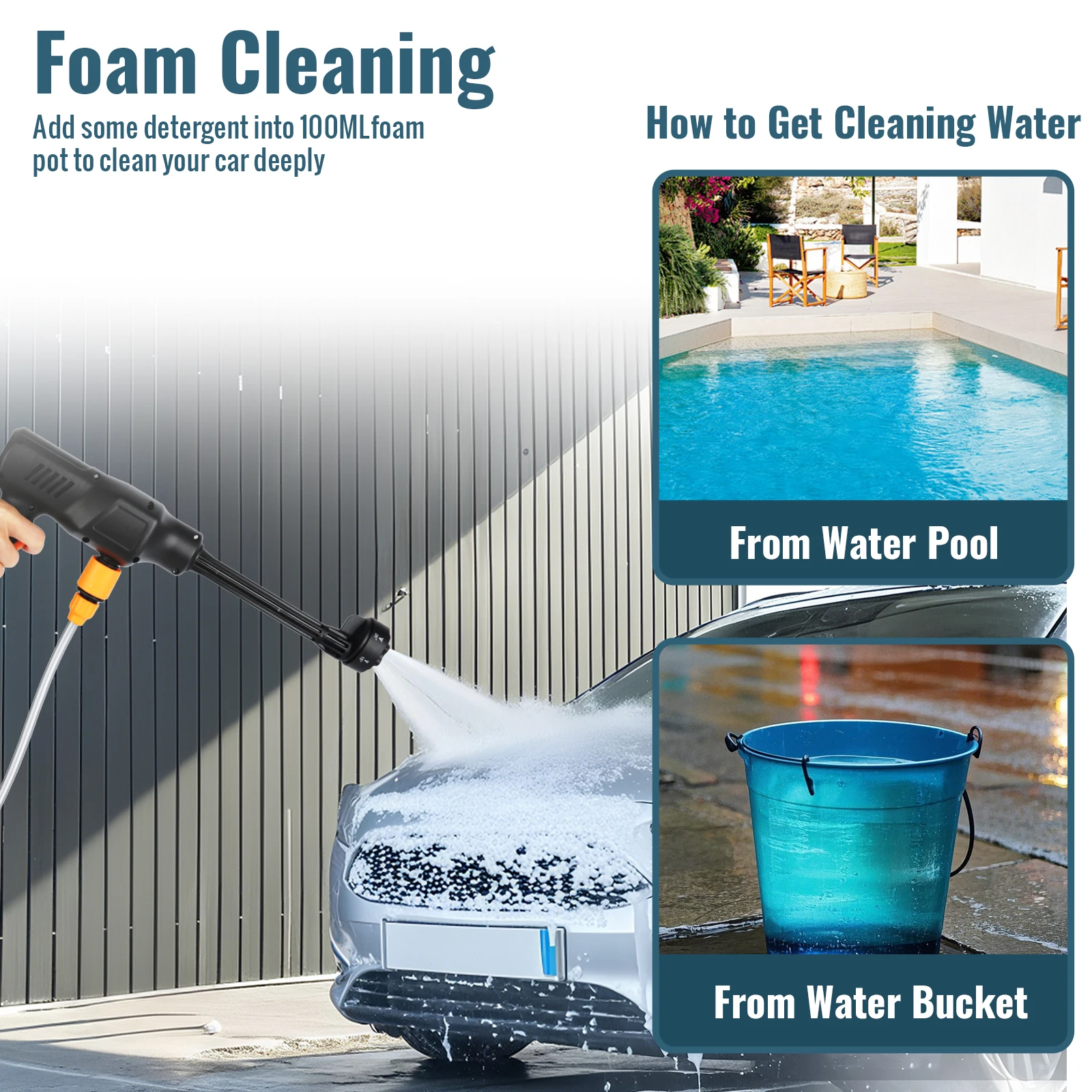 6 في 1 لاسلكي ارتفاع ضغط آلة غسل سيارات مدفع المياه 30000 دورة في الدقيقة قوة قوية 200BAR اللاسلكي سيارة حديقة تنظيف بندقية رذاذ أداة