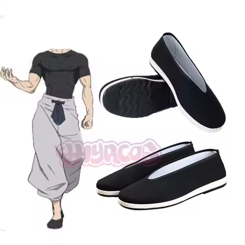 Game Toji Fushiguro Cosplay Shoes Accessories Prop Women Men Black kung fu Shoes Halloween Shoes Cosplay Costume Accessories