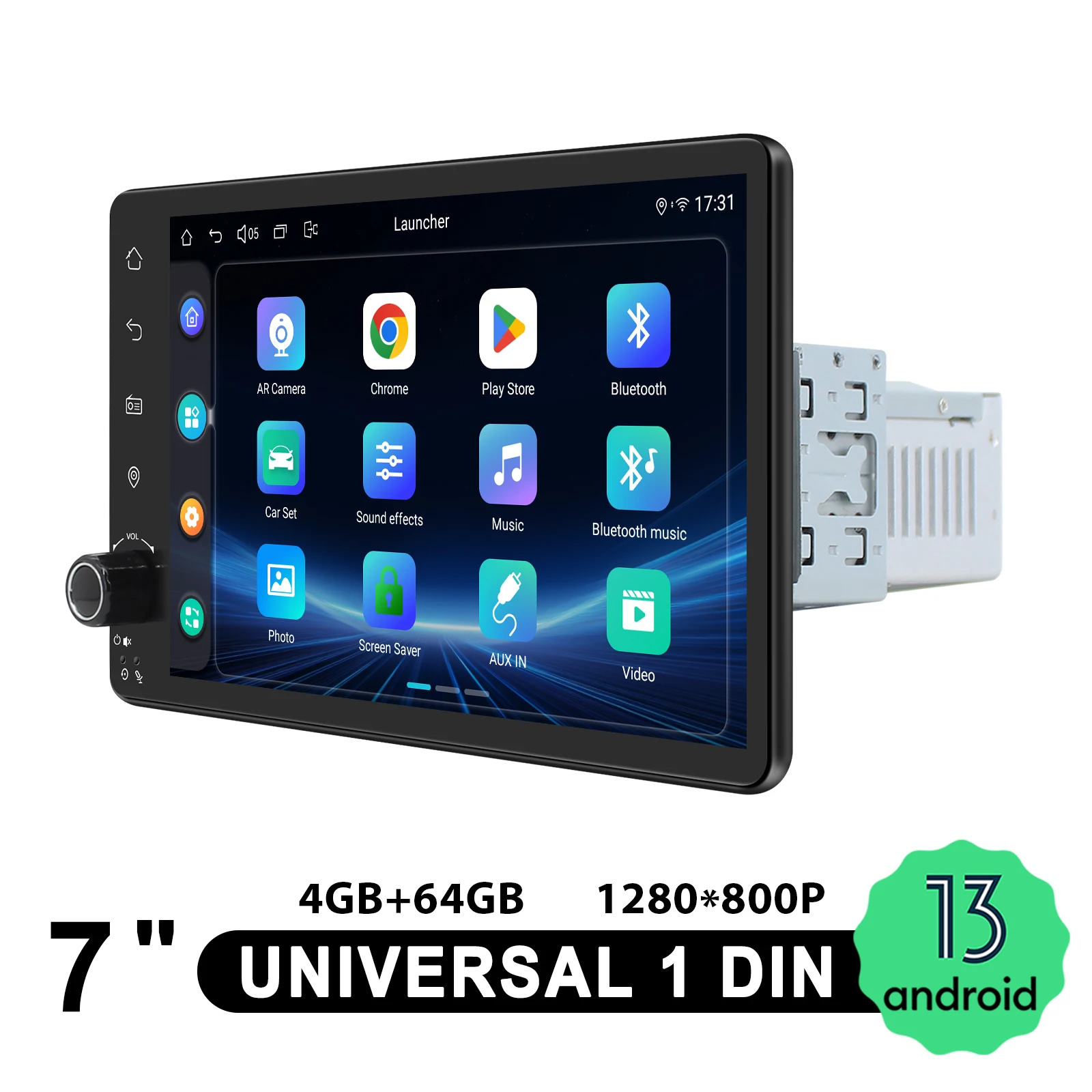 Joying 7 بوصة 8G + 128G Android Unversal راديو ستيريو للسيارة مشغل Carplay الوسائط المتعددة مع 360 ° منفذ الكاميرا + مخرج HDMI لمسند الرأس.