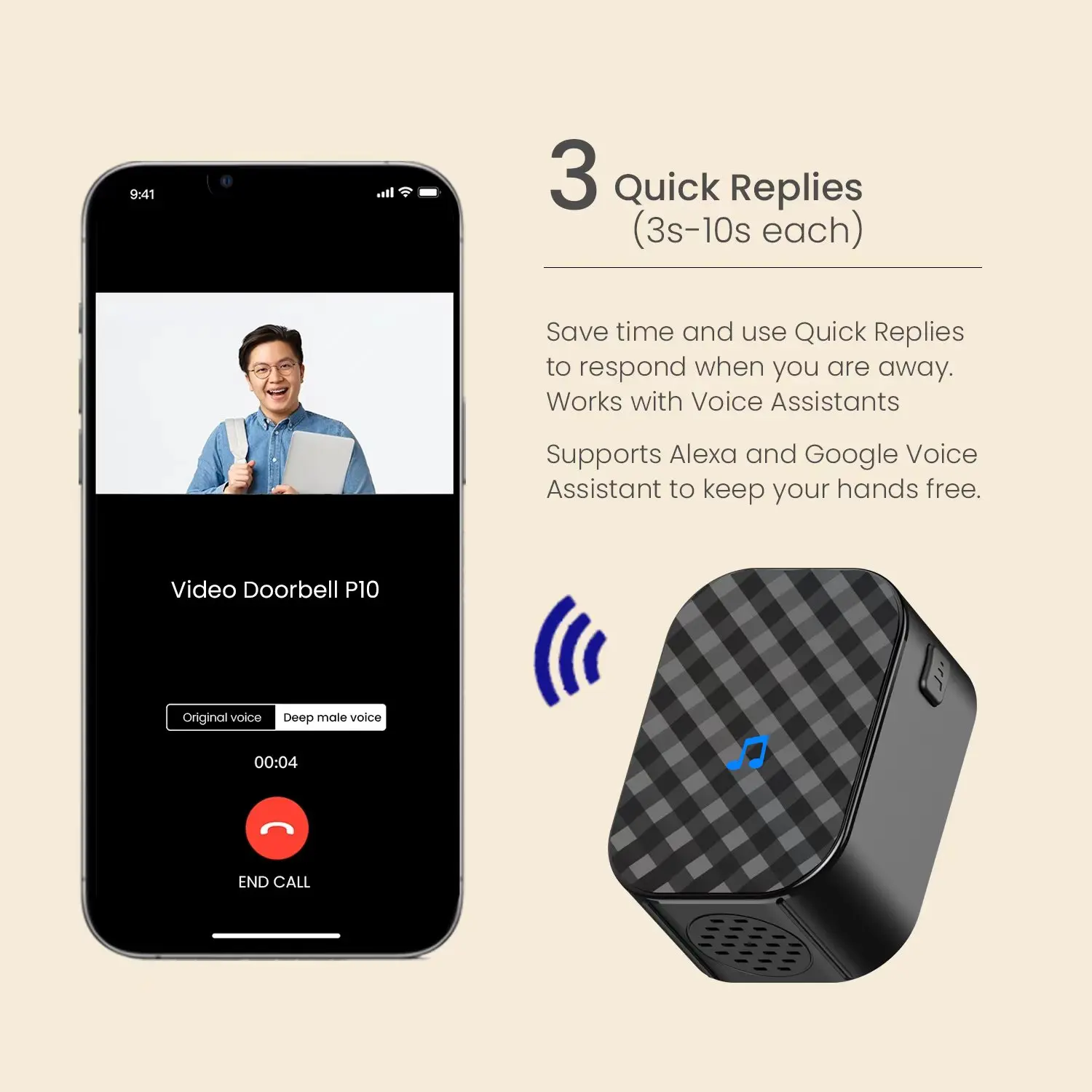 Timbre inteligente resistente al agua con cámara Dual de 5MP, videoportero de red, Audio bidireccional, batería Wifi, anillo de seguridad recargable