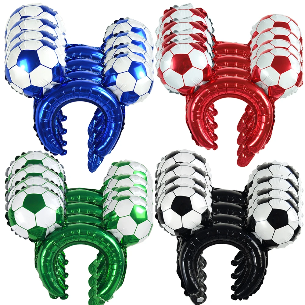 4-40pcs Soccer Inflatable Headband Headwear Football Match Birthday Party Soccer Club Decoration Supplies Gifts