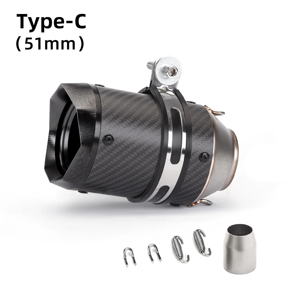 

51mm Universal Motorcycle Exhaust Escape Pipe Scooter For fz6 pcx125 R1 R3 R6 Tmax560 Tmax530 MT07 MT09 700