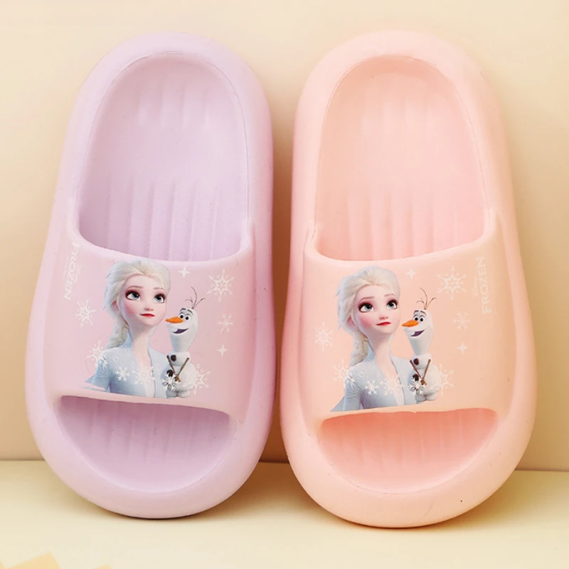 Disney Summer Princess Elsa Beach Slipper Frozen Girls\' traspirante antiscivolo pantofole da pavimento per bambini sandali Peep-Toe Blue Shoes