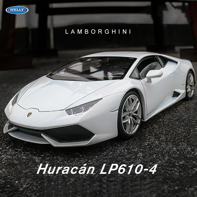 

WELLY 1:24 Lamborghini LP610-4 Huracan Alloy Car Diecasts & Toy Vehicles Car Model Miniature Scale Model Car For Children