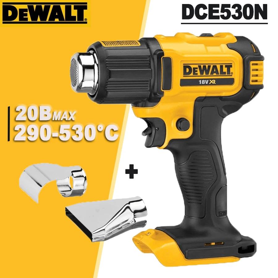 DEWALT DCE530N 20V XR Heat Gun Cordless Lithium Battery 532°C Temperatures Adjustable Hot Air Gun Power Tools