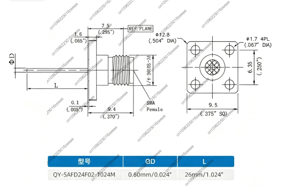 1pc sma-kfd coaxial connector 0-27ghz air line wall-mounted pcb board female socket