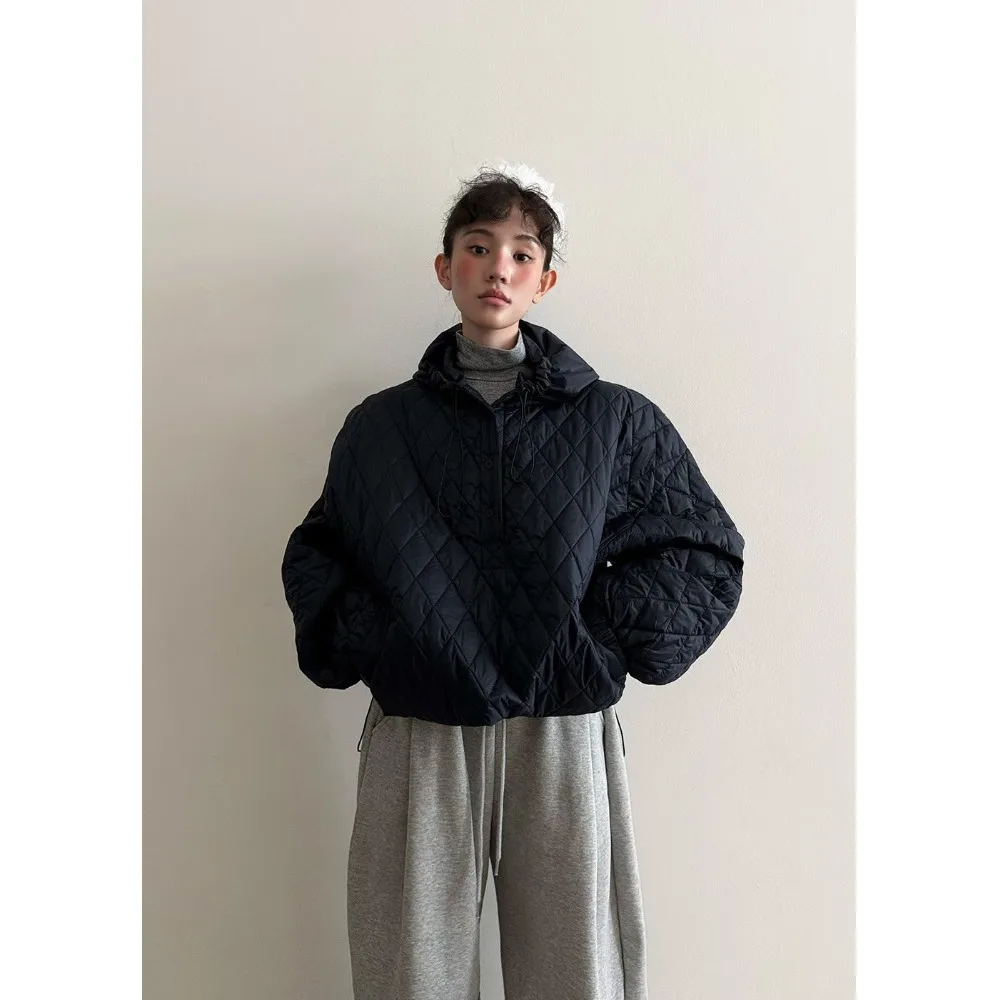 Koreańska luźna bluza z kapturem z bawełny dla kobiet, modna, jesienno-zimowa, nowość, uniwersalna odzież uliczna, swobodny top.