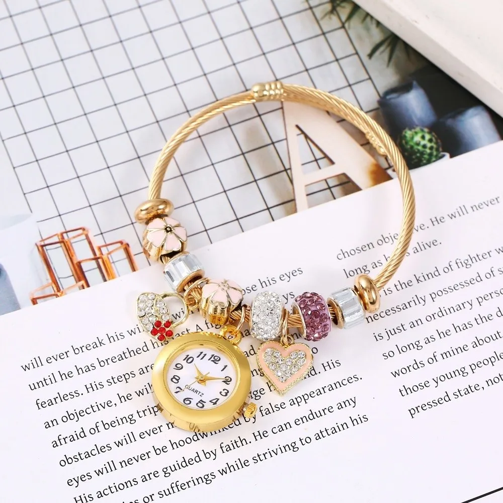 

Модные регулируемые женские наручные часы с бусинами, точные, элегантные, роскошные, универсальные кварцевые часы, подарок на день рождения