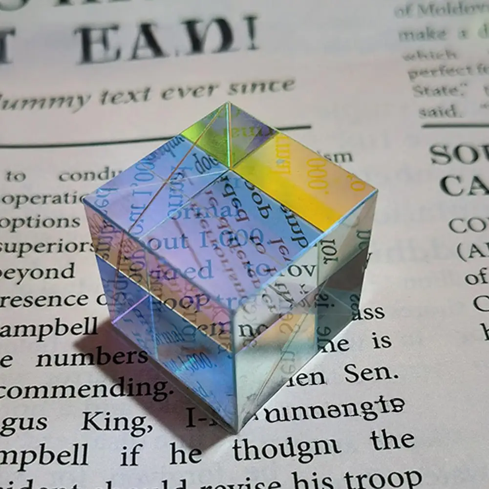 Sun Catcher for Window Mini K9 Glass Prism Cube Optical Color Mixing Sun Catcher Light Refraction Desktop Decor for Her