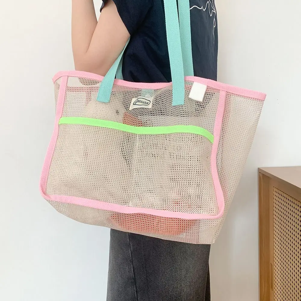 

Handbag Mesh Toiletry Bag Multi-pouch Fresh Color Clothes Storage Bag Cosmetic Bag Wash Bag Hanging Shower Organizer