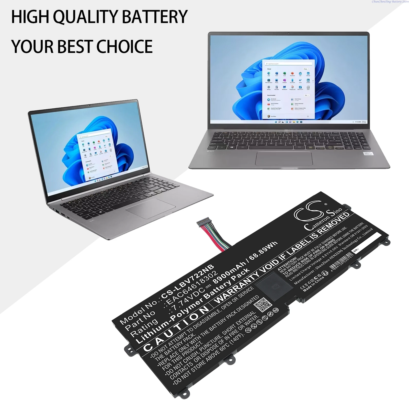Cameron Sino 7.74V 8900mAh Replacement Laptop Battery for LG Gram 17 15Z90N Gram 15 Gram 16 15Z90P 15Z990 16T90P 16Z90P 17Z90N