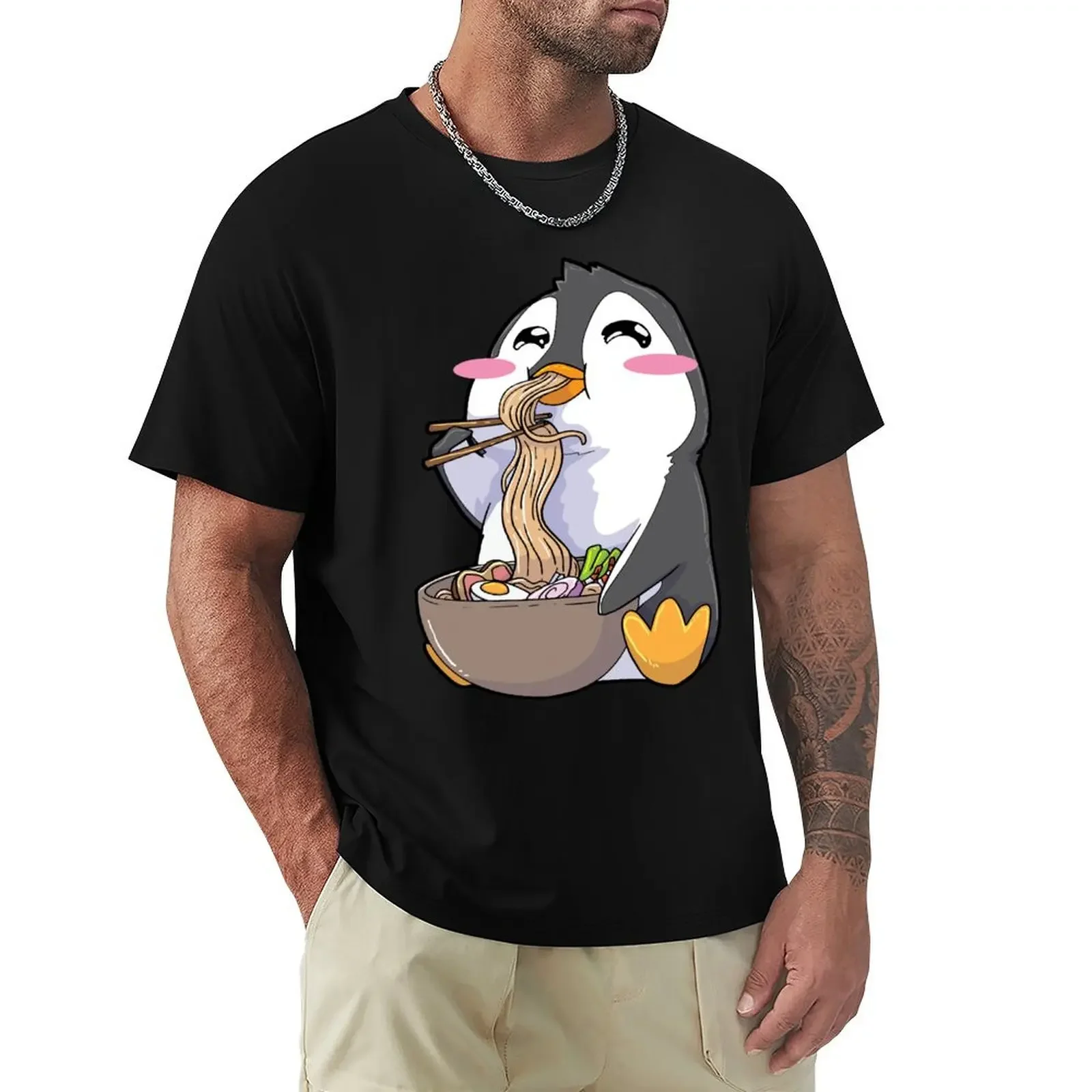 

Pinguin Ramen Bowl Anime Kawaii T-Shirt oversized t shirt vintage oversized t shirts for men