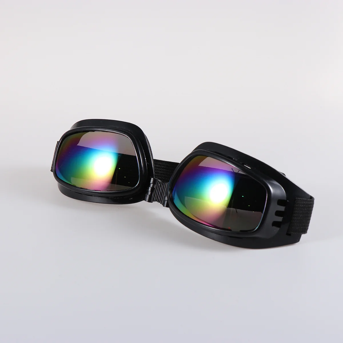 Outdoor Snowboard Goggles Skiing Bike Motorcycle Cycling Protective Safety Goggles Glasses (Black Frame and Colorful Glass)