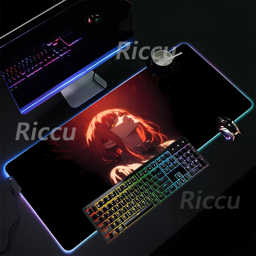 Chainsaw Man comic mouse Pad Table mats High definition prining RGB Mouse Pad Desktop games XXL Large Sixe accessories mouse pad