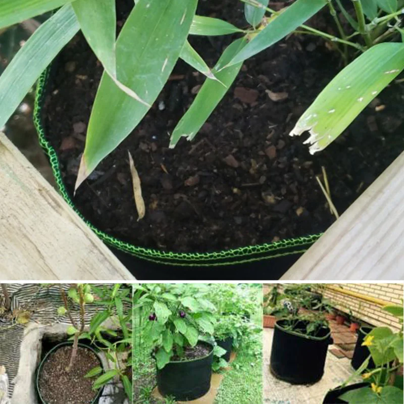 3 Gallon Plant Grow Bags Tree Pots Flower Pots Fabric Planting Garden Tools Jardin Growing Bag Fruit Vegetables Planter Bags A4