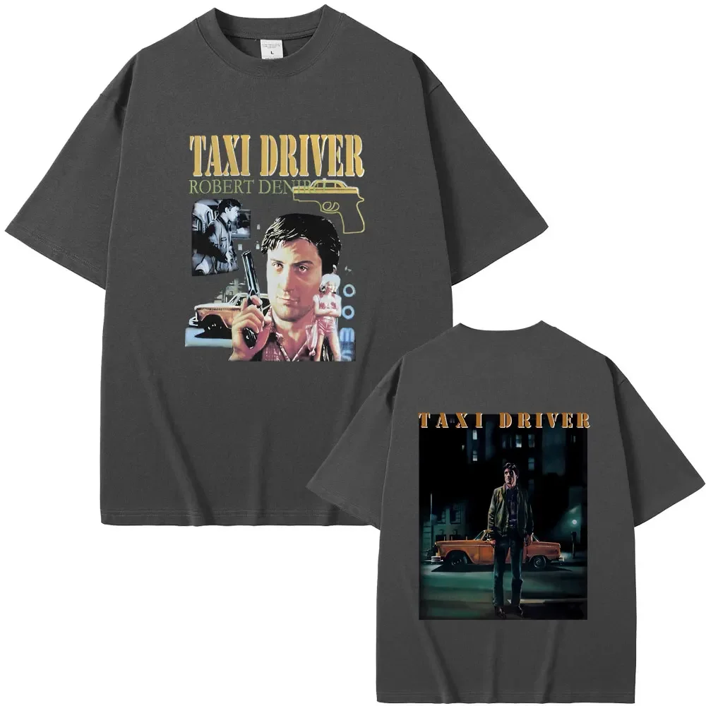 Oversized T Shirts Male Vintage Tees Tops Classic Horror Thriller Movie Taxi Driver Robert De Niro Graphic T-shirt Men's Casual