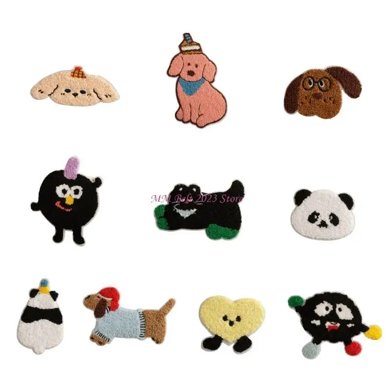 49ME 10 -stuks borduurwerklijsten Patches Animal Stickers Non -Ssewing voor kinderen en volwassenen