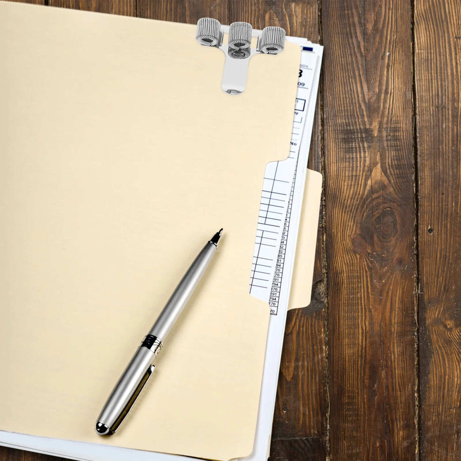 

10pcs Metal Triple Holders 3-Hole Storage For Clipboard Binder Spring Loop Organizer Pen Clip Accessory Tool Metal Pen