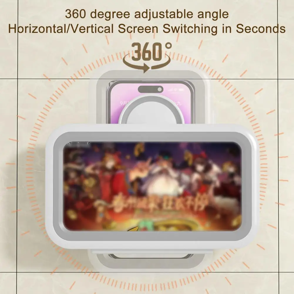 

Водонепроницаемый держатель для телефона с защитой от запотевания для ванной комнаты, на присоске, с поворотной крышкой, для кухни