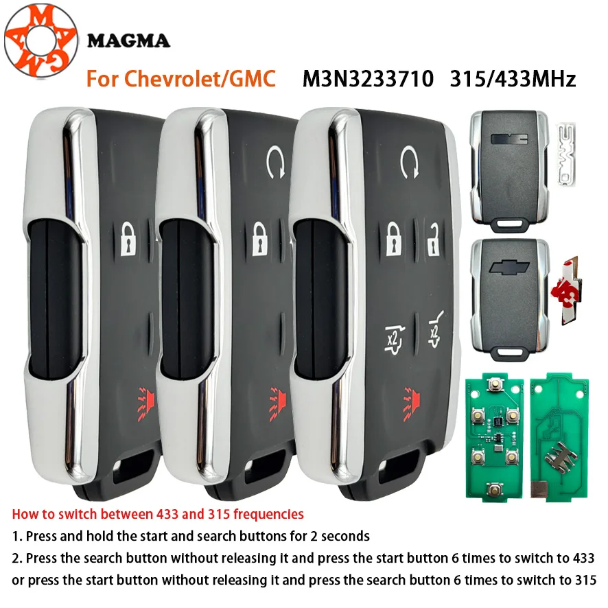 مفتاح السيارة الذكية عن بعد من MAGMA فوب 315/433 ميجا هرتز لسيارة شيفروليه كولورادو سيلفرادو تاهو سوبربان جي إم سي كانيون سييرا يوكون 2014-2019 #1