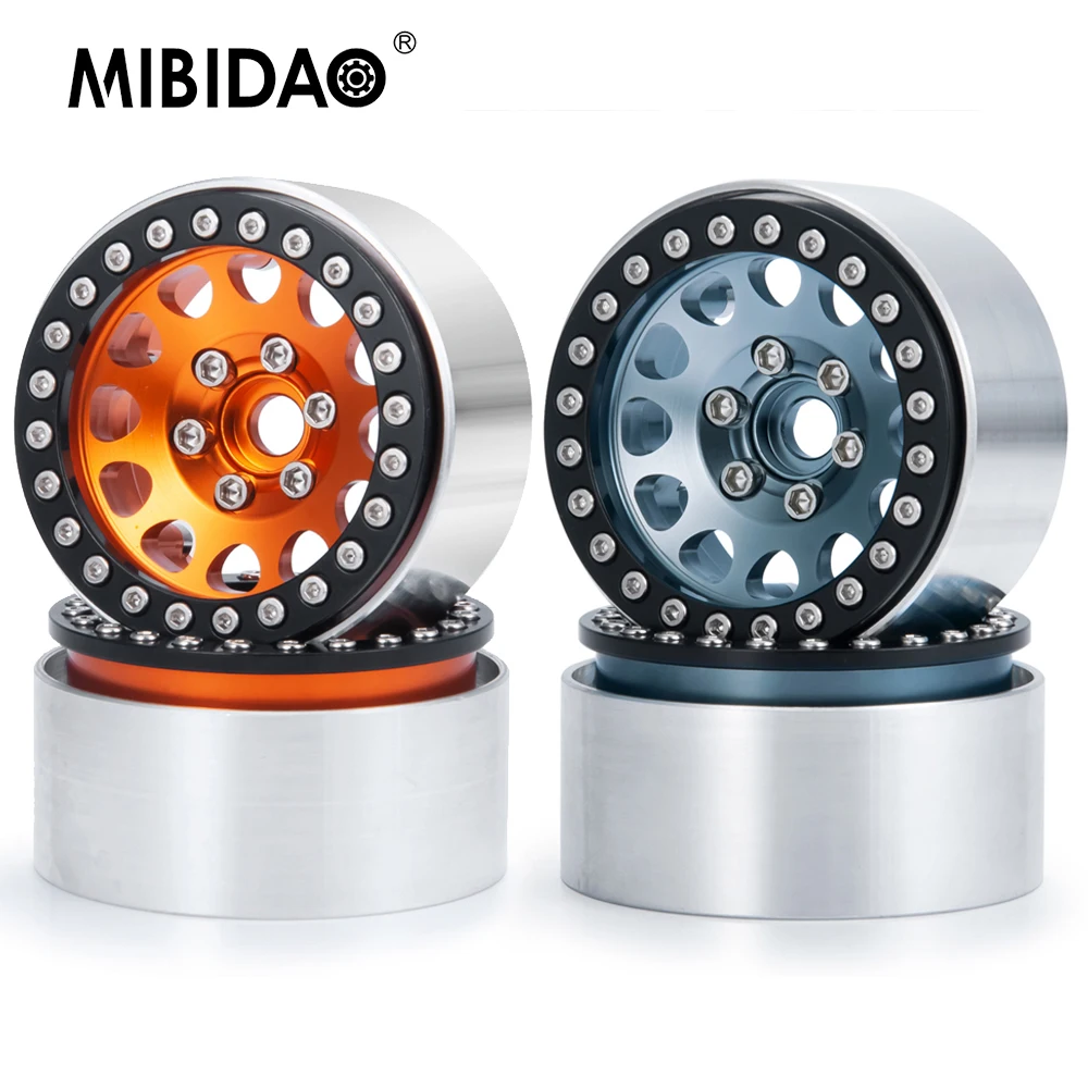 

MIBIDAO Aluminum Alloy 1.9 inch 30mm Beadlock Wheels Rims Hubs for TRX-4 Axial SCX10 D90 1/10 RC Crawler Car Model Upgrade Parts