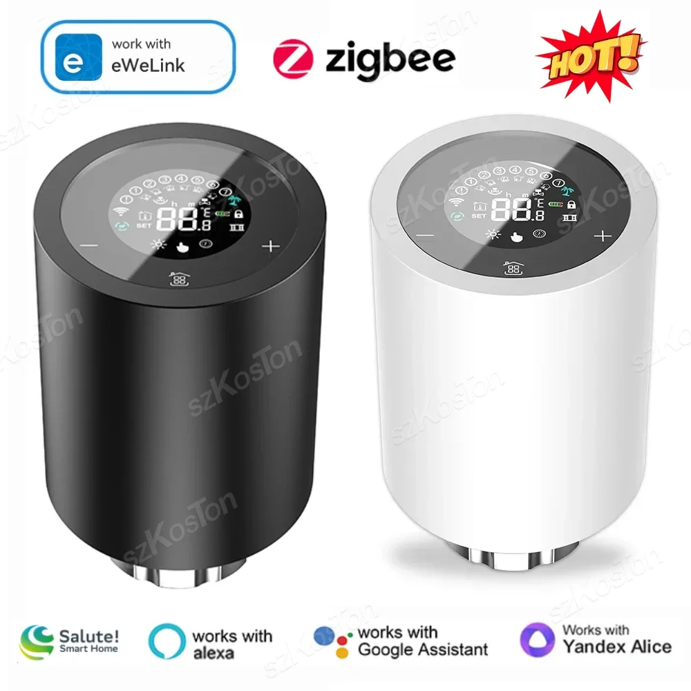 

ZigBee Thermostatic Radiator Valve eWeLink APP Wireless Remote Heating Temperature Controller Alexa Google Alice Voice Control