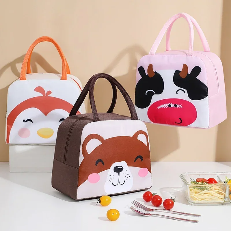 Kids Cute Cartoon Insulated Lunch Bag for Women Waterproof Picnic Foods Storage Container Thermal Handbag Cooler Bag for Work