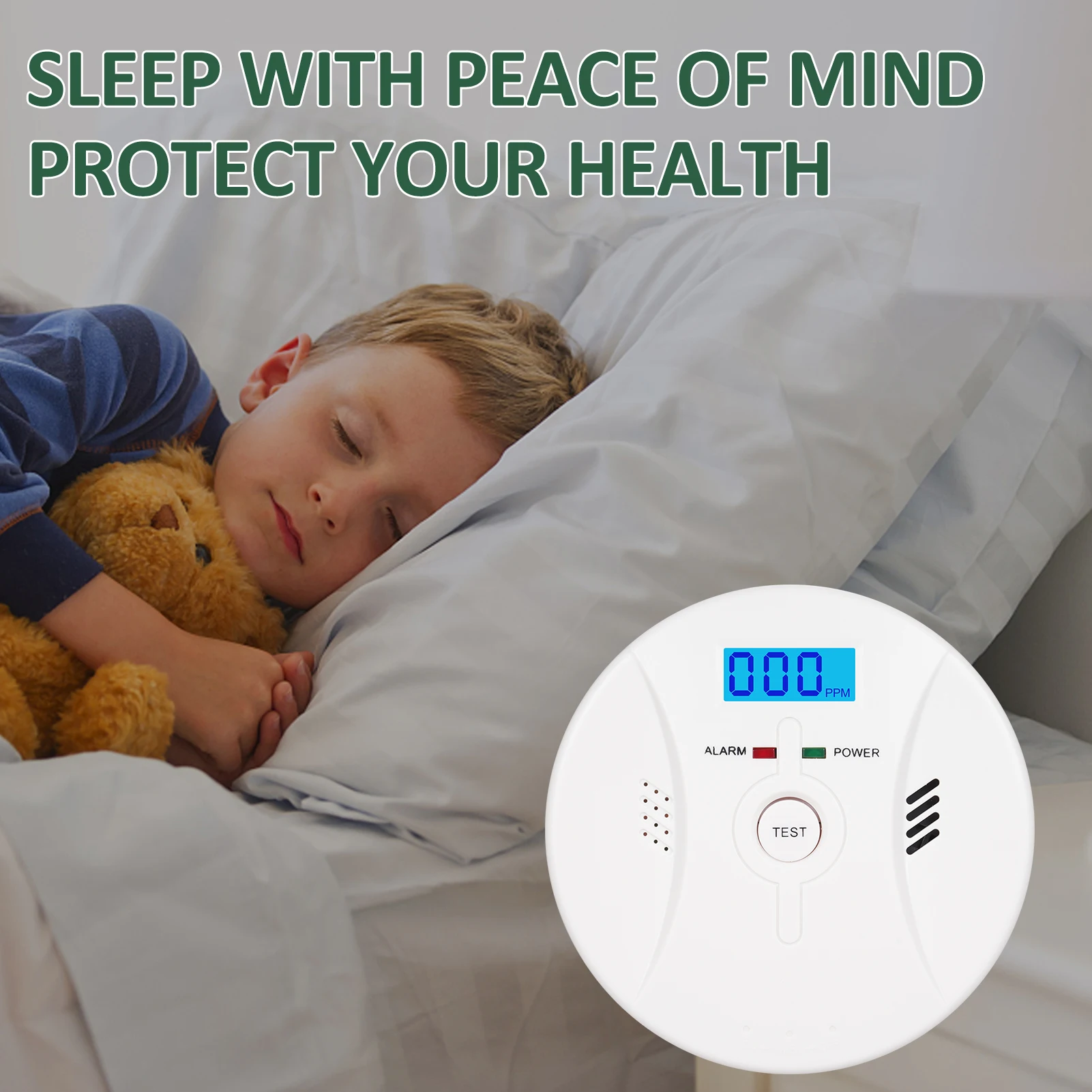 Alarma de CO y humo 2 en 1, detectores de monóxido de carbono, combinación de humo, alarma de CO, alarma de fuego CO para alarma para el hogar y la cocina