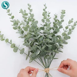 1 pc artificial plant eucalyptus leaf home decoration wedding flower arrangement fake green plant diy material wreath Decor 16 