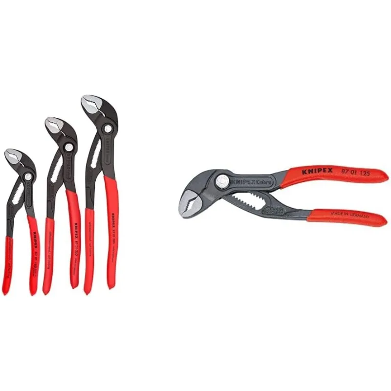 Tools - 3 Piece Cobra Pliers Set (7, 10, & 12) (002006US1) and KNIPEX Tools - Cobra Water Pump Pliers (8701125)