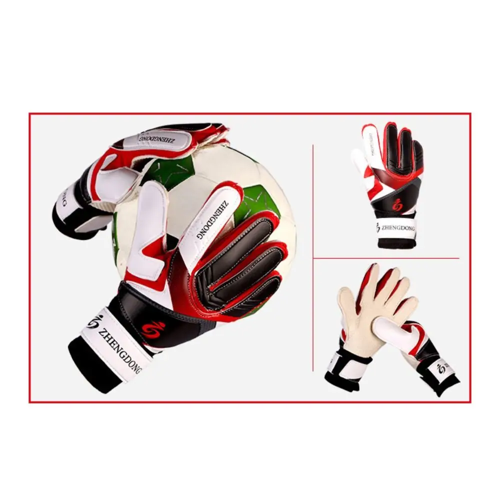 Wear-resistant Football Gloves Anti-slip Excellent Goalkeeper Gloves Non-Slip Thick Latex Football Training Gloves Children