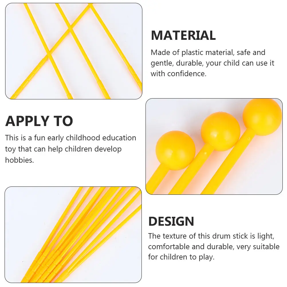 

12Pcs Colorful Kids Drum Hammer Lightweight Teaching Aids Fun Rhythm Tools Music Accessories