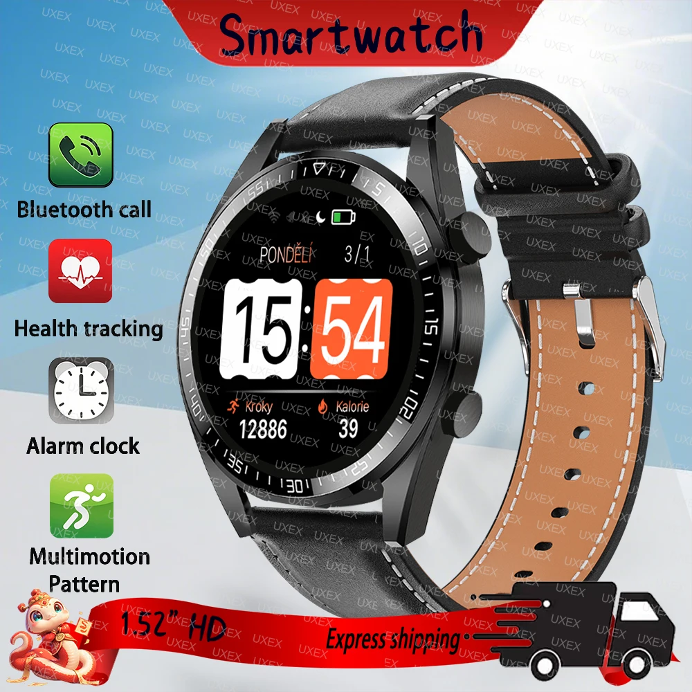 

Новинка 2023 года, деловые умные часы Hombre с Bluetooth-вызовом, 1,52 дюйма, HD, отслеживание здоровья, циферблаты «сделай сам», подарок для мужчин, коммерческие часы, предложения сегодня