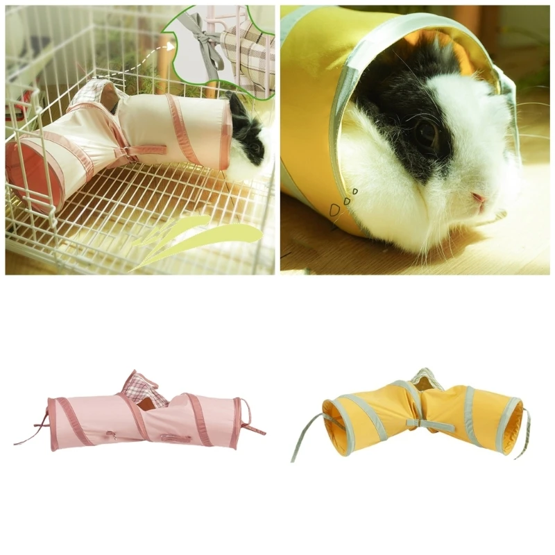 Foldable Soft Tunnel Bed Hideaway Soft Cave Toy for Small Animal Mouse Bed Hamster Rabbits Hideouts Cage Tunnel