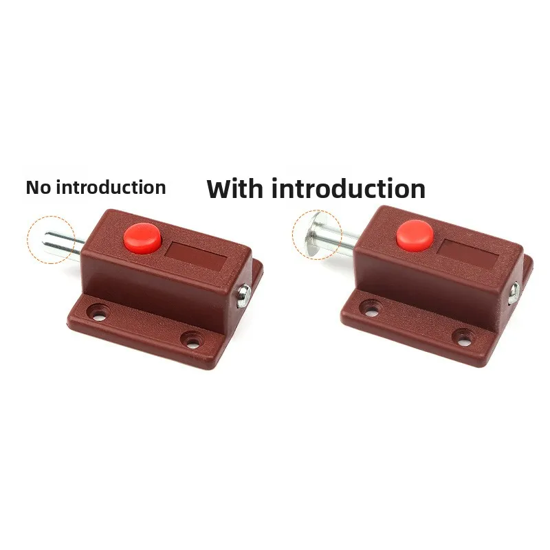 Furniture Hardware Plastic Push-to-Open Latch, Plastic Button Spring Latch, Surface Mount Cabinet Door & Window Latch