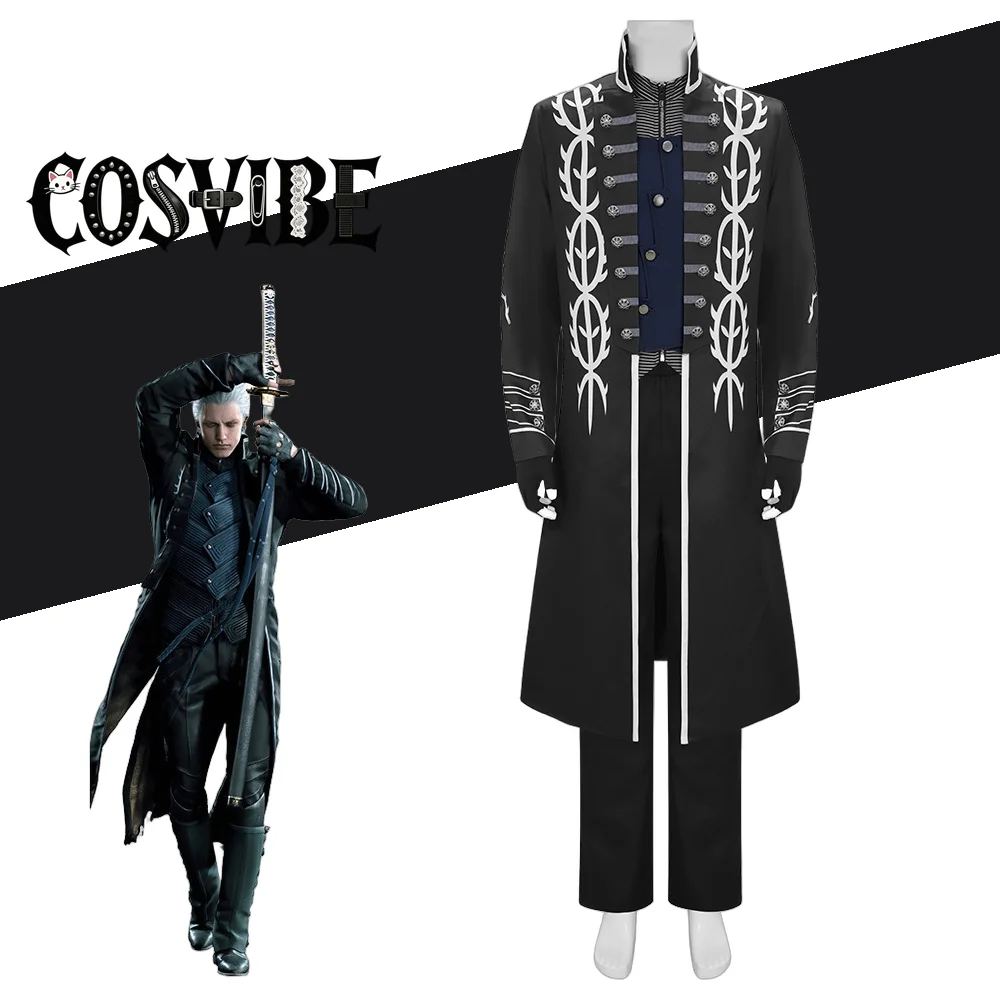 

Devil May Cry 5 Vergil Cosplay Costume - Nelo Complete Outfit Halloween Carnival Men Jacket Vest Suit