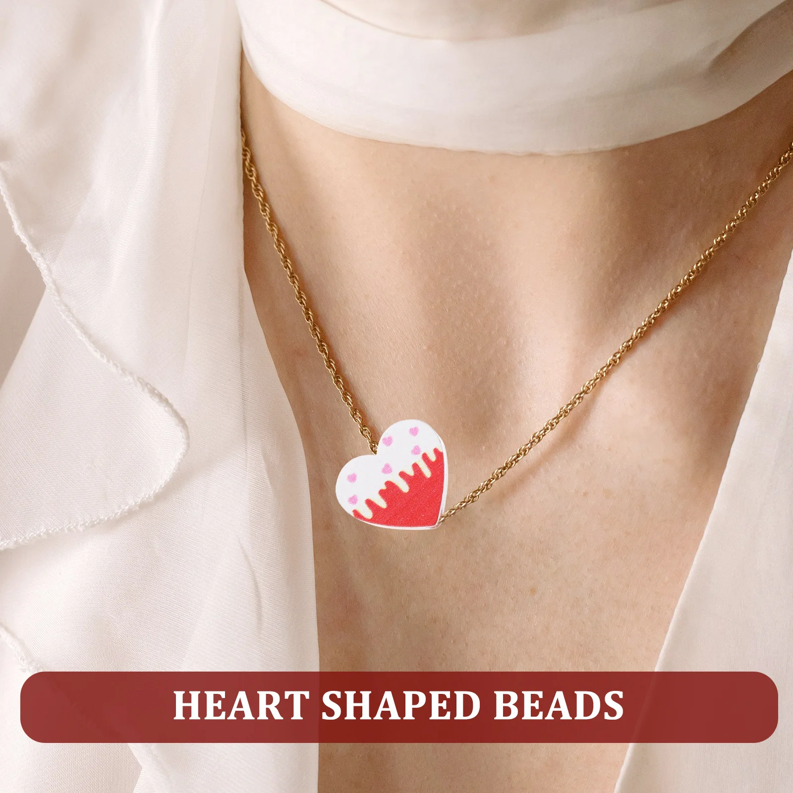 

20 Pcs Love Beads Number Small Jewelry Spacer Valentine's Day for Crafting Decor Wood Making Rural