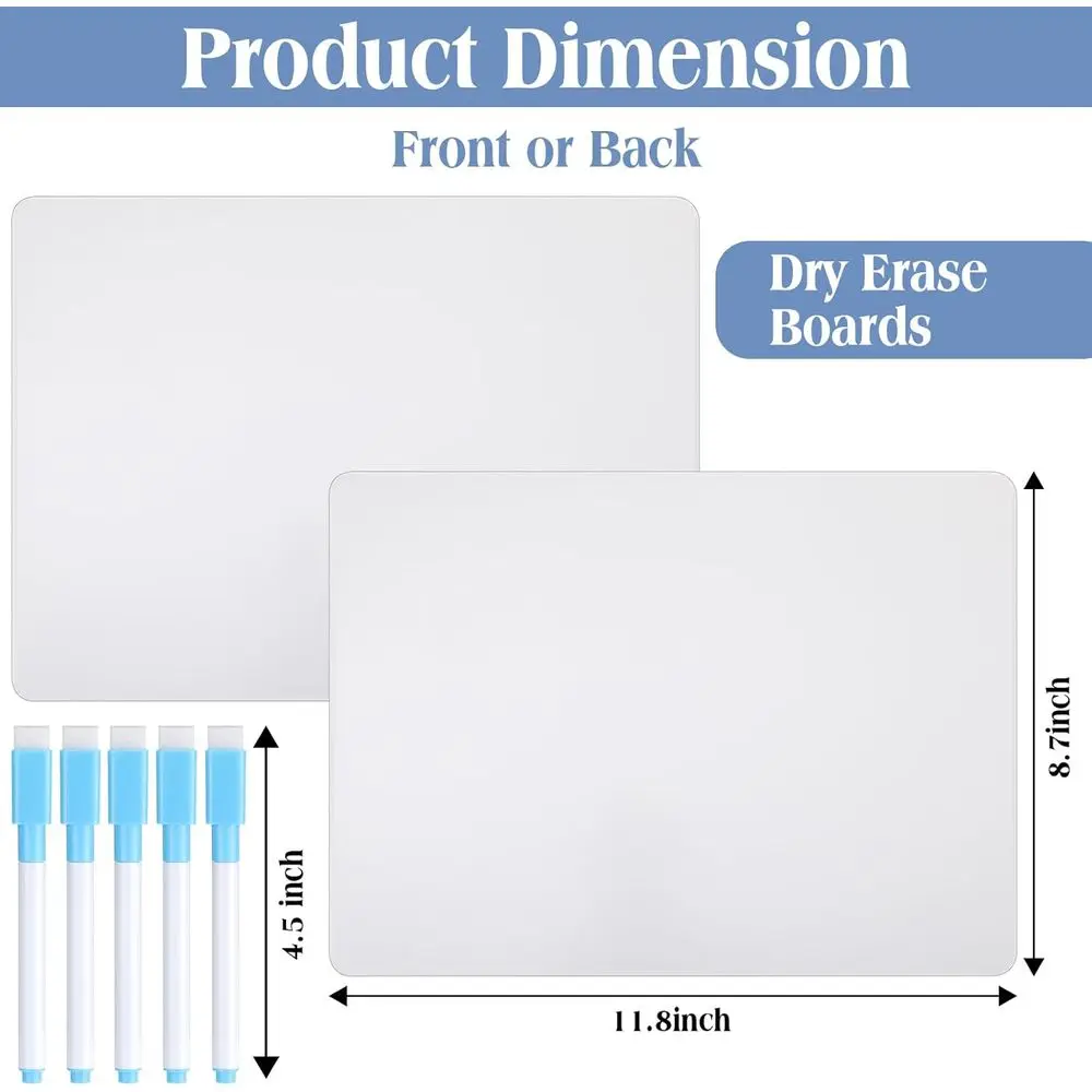 مجموعة سبورة بيضاء صغيرة على الوجهين للفصل الدراسي مع أقلام تحديد، 100 عبوة من ألواح الكمبيوتر المحمول مقاس 9 × 12 بوصة للوازم المدرسية