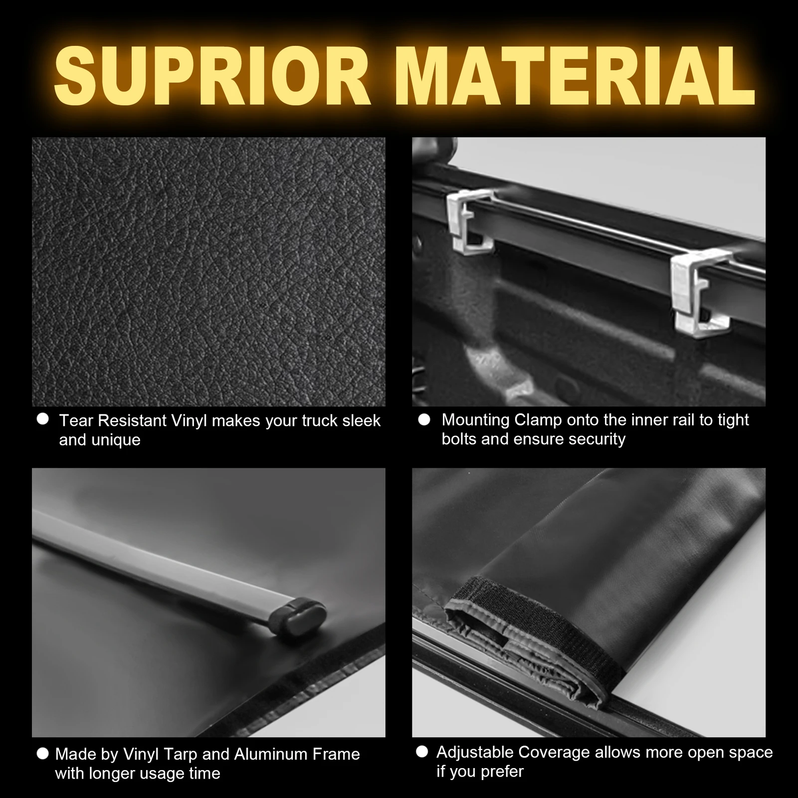 5.5FT Soft Roll Up Tonneau Cover Fits for 2009-2026 Ford F150 Pickup Short Truck Bed