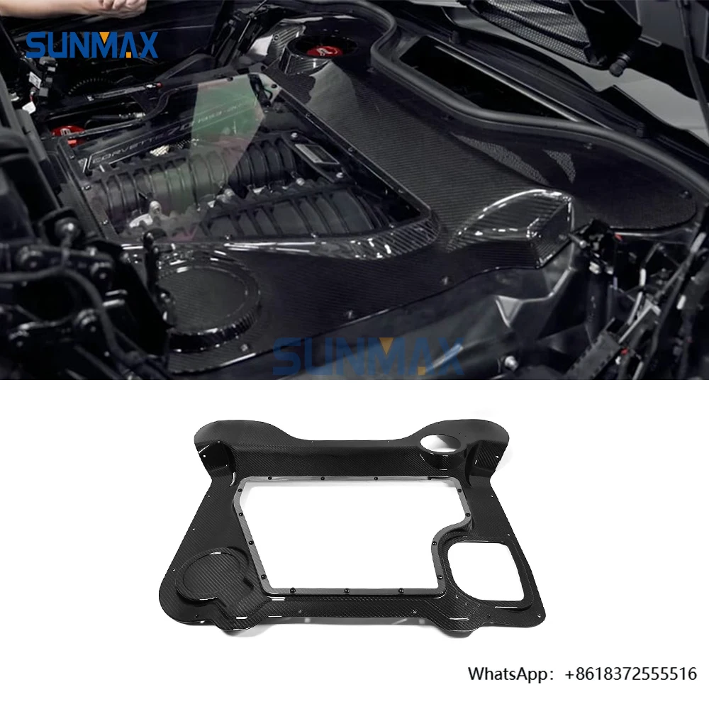 

daSunmax Dry Carbon Fiber Engine Hood Frame Engine Window Cover Trim for Corvette C8 Stingray Convertible Z51 Z06 2020-2023