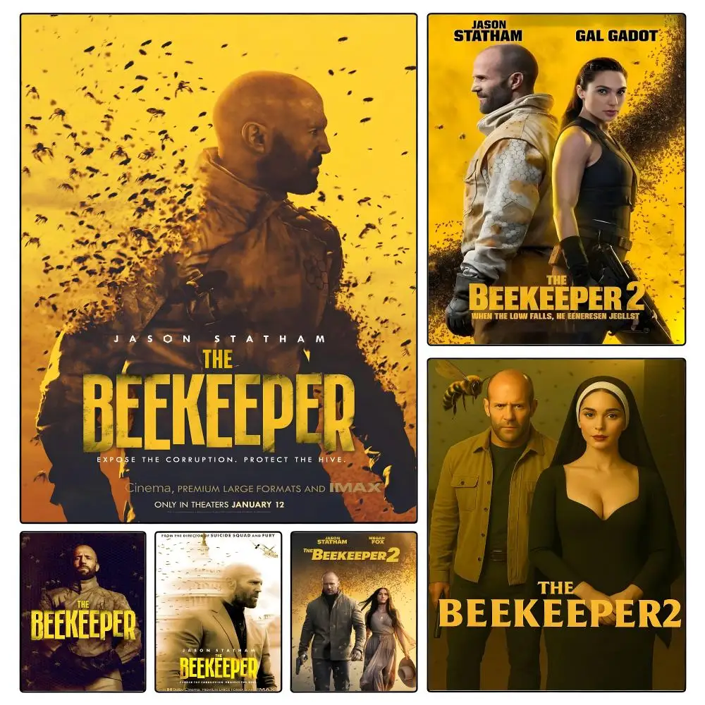 movie The Beekeeper Poster Poster Waterproof HD Unframed Self‑Stick Decor Wall Art for Home Room Decoration Gift