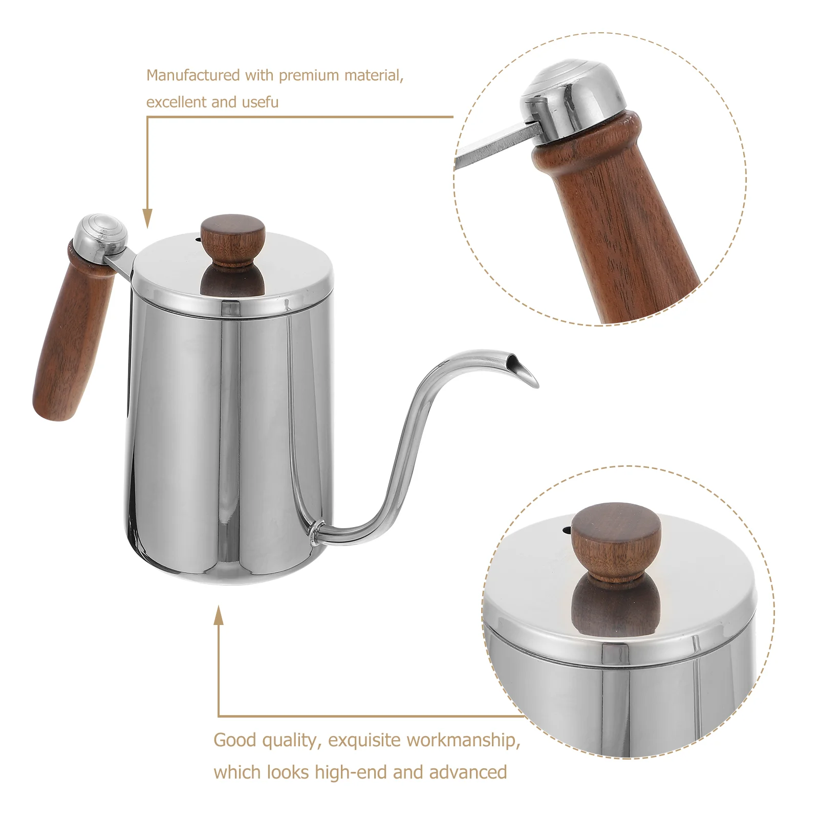 Stainless Steel Coffee Pot Pouring Kettles Water Bottle Makers Punch Stoves Tea Hand Brewing