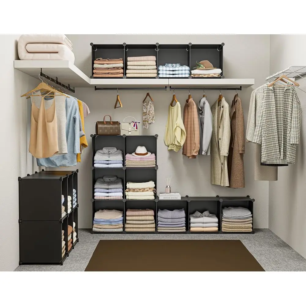 Organizador de cubo de armazenamento com estrutura de metal preto, estante 11.8 para crianças, quarto, banheiro