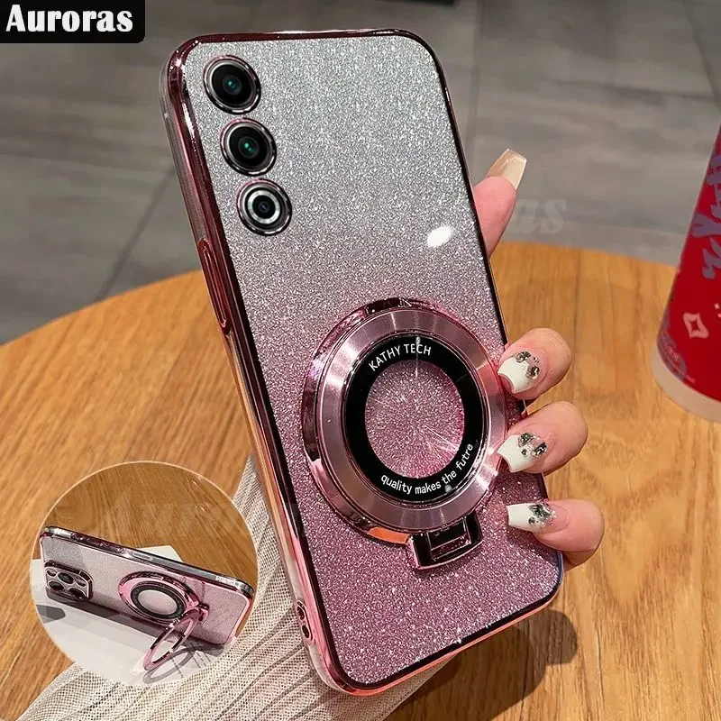 

Case For Meizu 21 Magnetic Bracket Support Glitter Bling Silicone Shockproof Cover For Meizu 21 Note 21 Note meizu Soft Shell