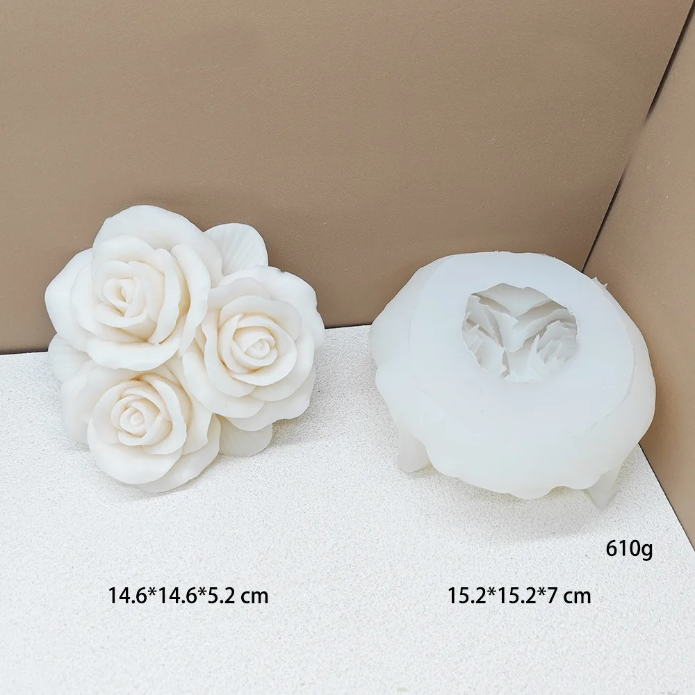 High Quality Rose Candle Silicone Mold Large Rose Aromatherapy Candle Plaster Home Decorative Ornaments