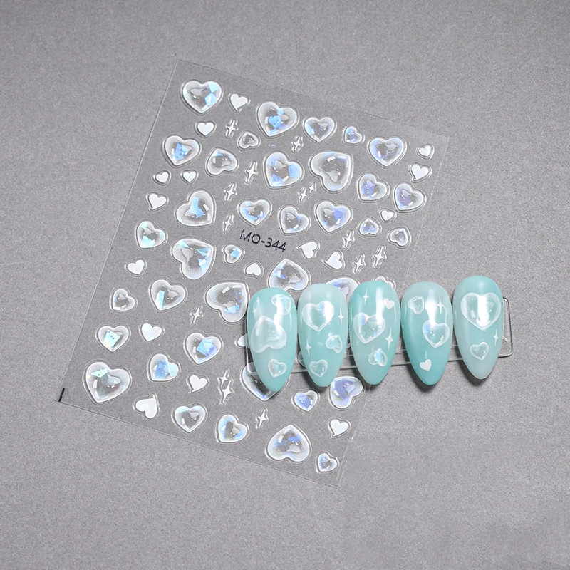 Cute Bubbles Love Shape Nail Sticker Enhancement Adhesive Stereoscopic Personality DIY Nail Decoration