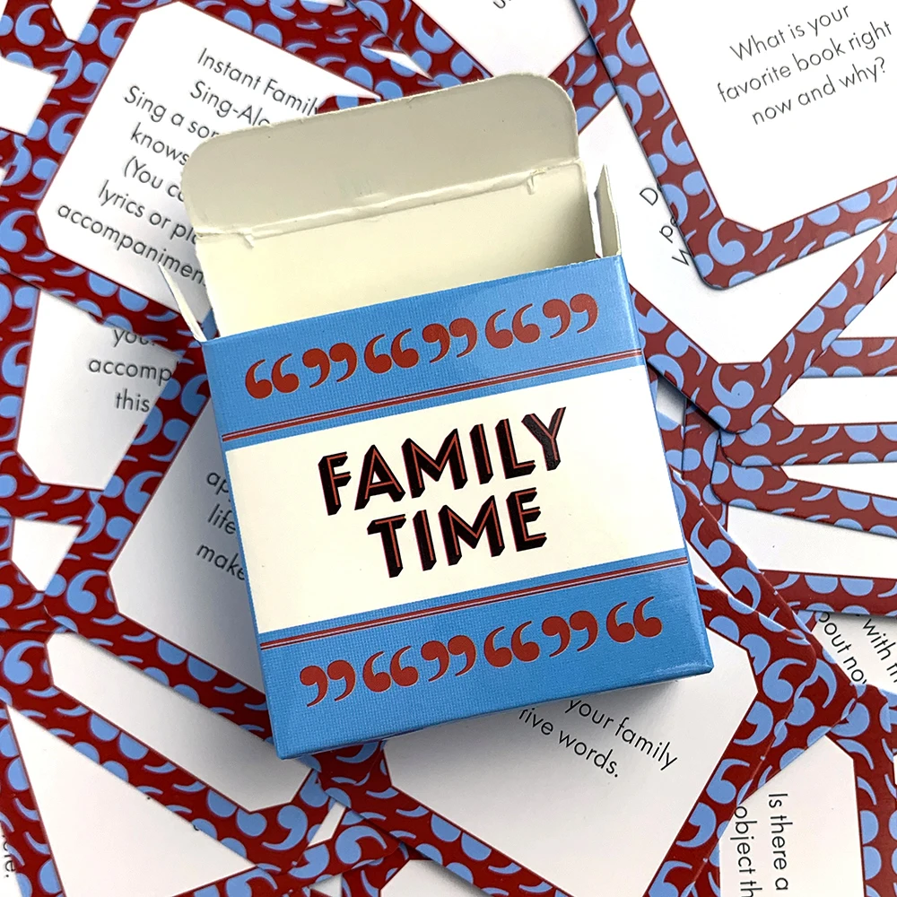 Juego de cartas de tiempo familiar de tamaño Mini para reuniones familiares, 50 tarjetas de conversación después de la cena, juegos de fiesta Borad
