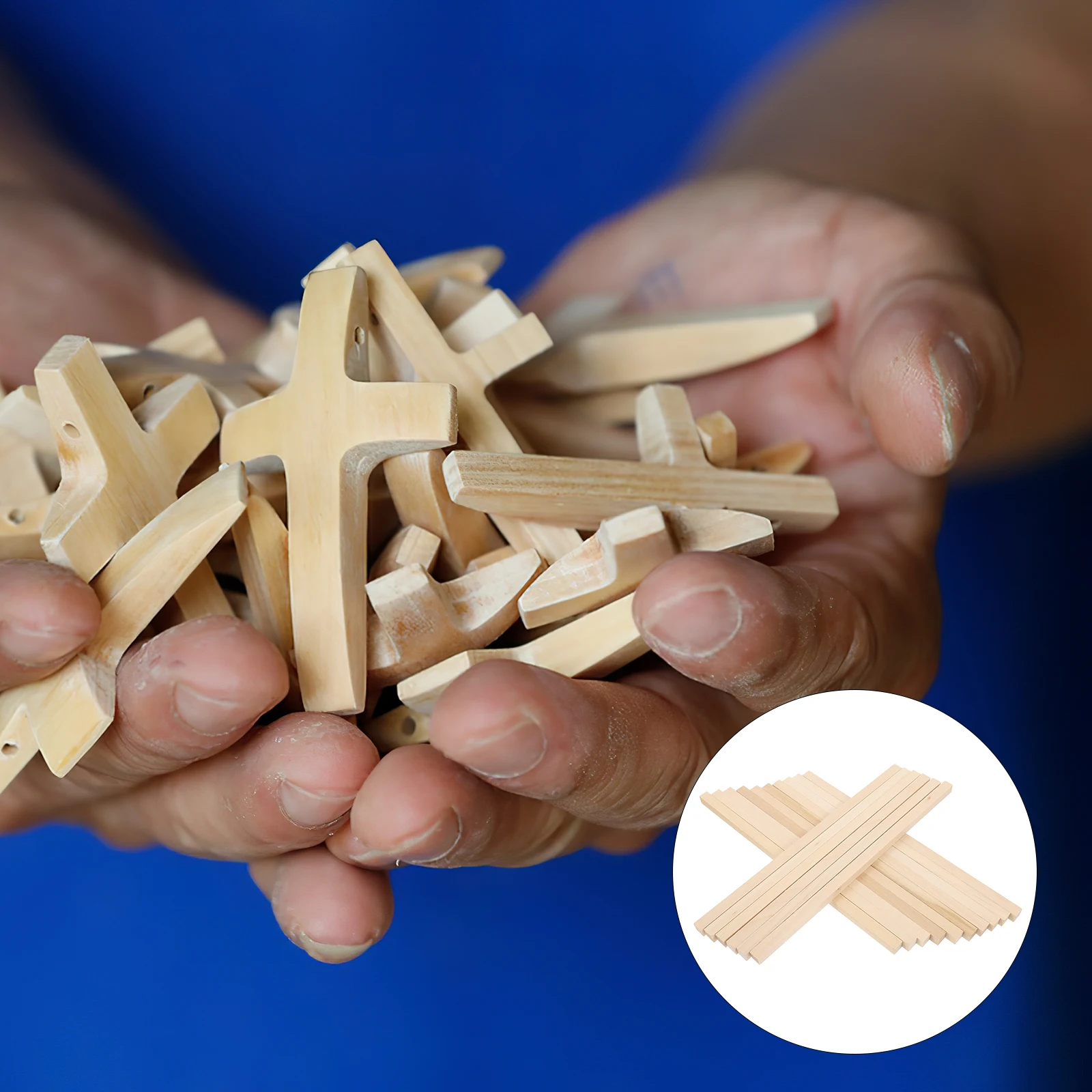 

60 Pcs DIY Wooden Stick Craft Dowels Hardwood Sticks Crafts Strips Rod Manual Child