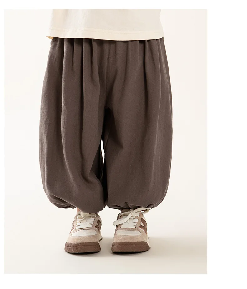 2026 Kinder Jungen Baumwollhosen RAISE Frühling Kleinkind Jungen Lockere Haremshosen Kleinkinder Jungen Einfarbige Hosen mit Elastischem Bund – Detail 2