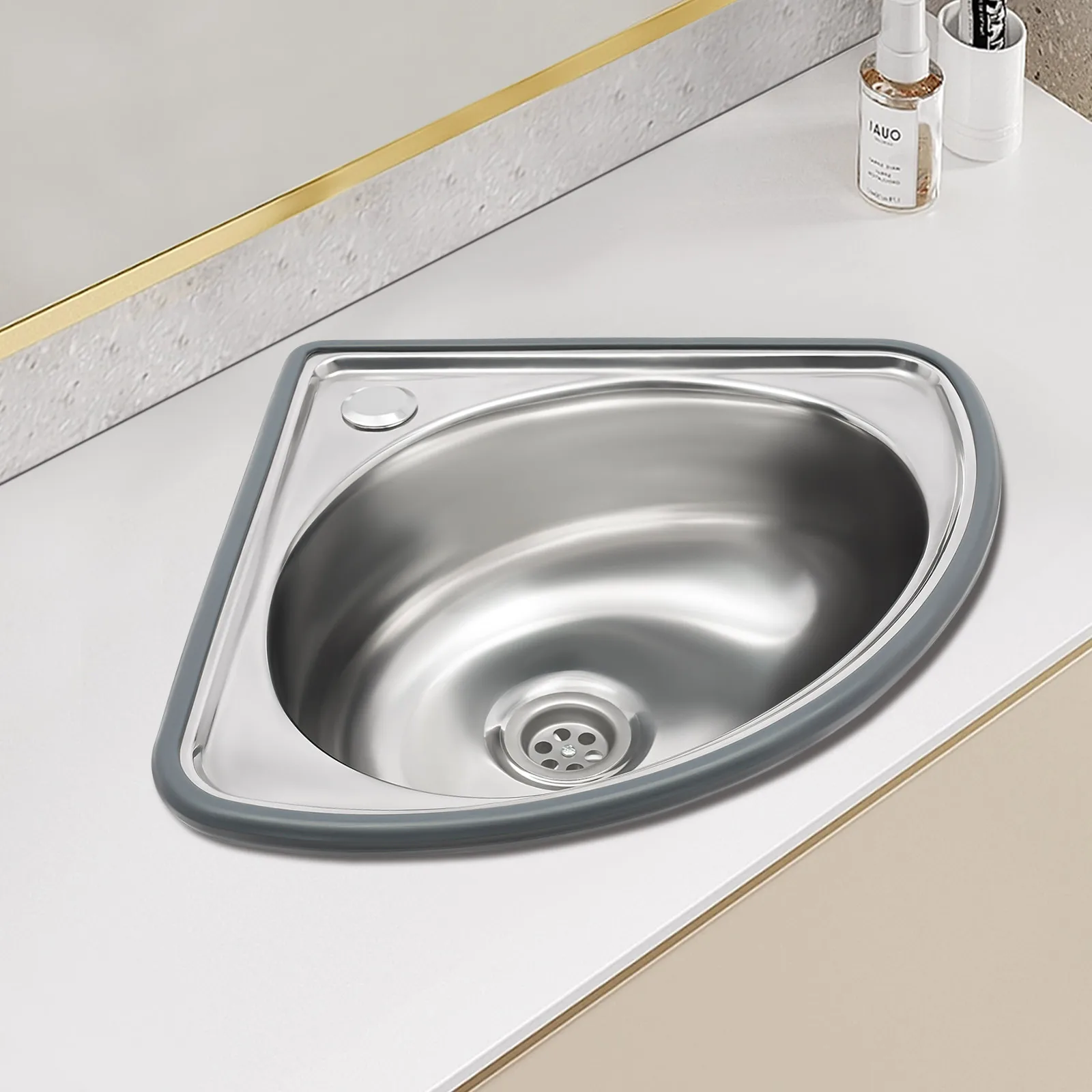 12.2*9.84*5.2in Single Bowl Sink, Corner Basin Sink, Triangular Hand Basin Sink